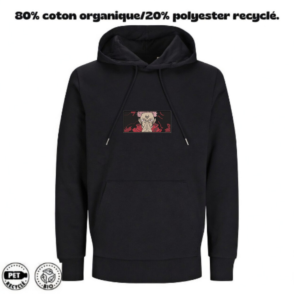 Sweat à Capuche Jujutsu Kaisen Brodé – Ryomen Sukuna V3 | LOW1