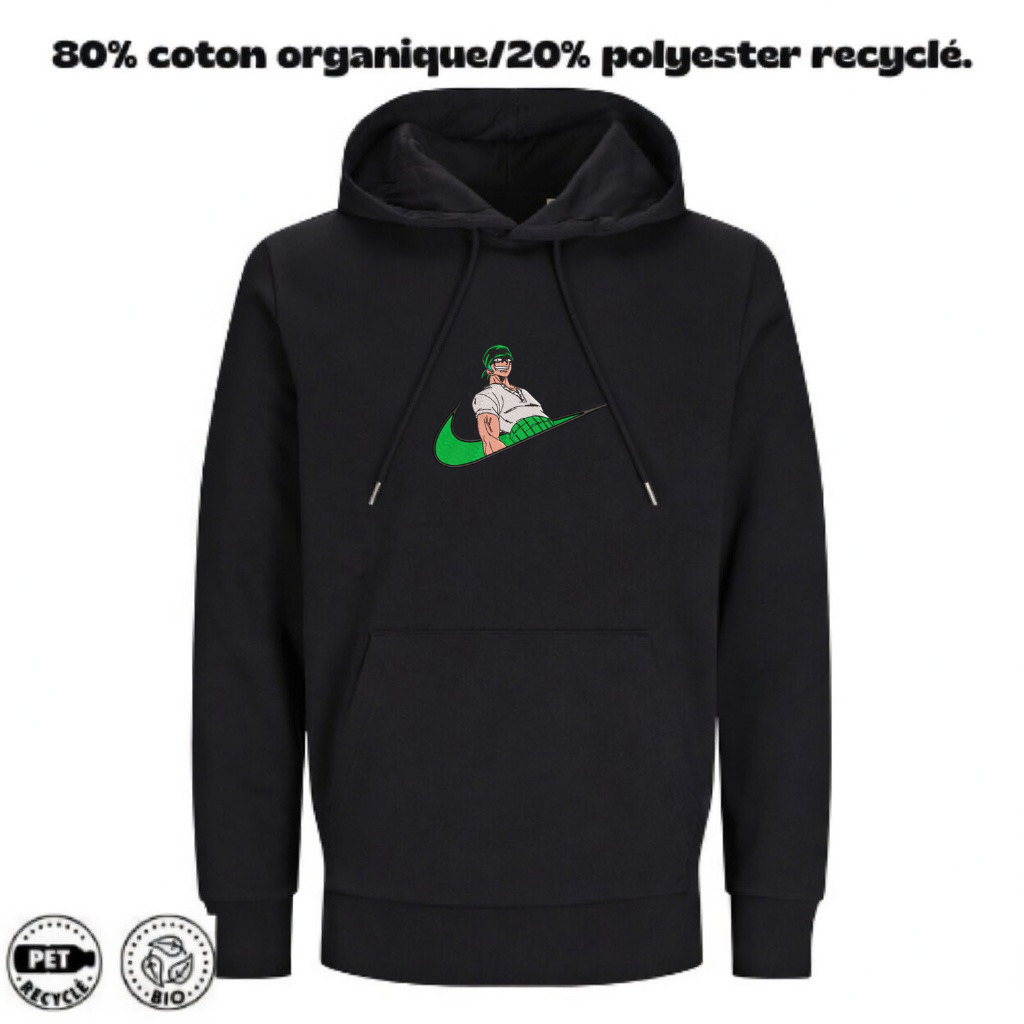 Sweat à Capuche One Piece Brodé – Roronoa Zoro Custom | LOW1