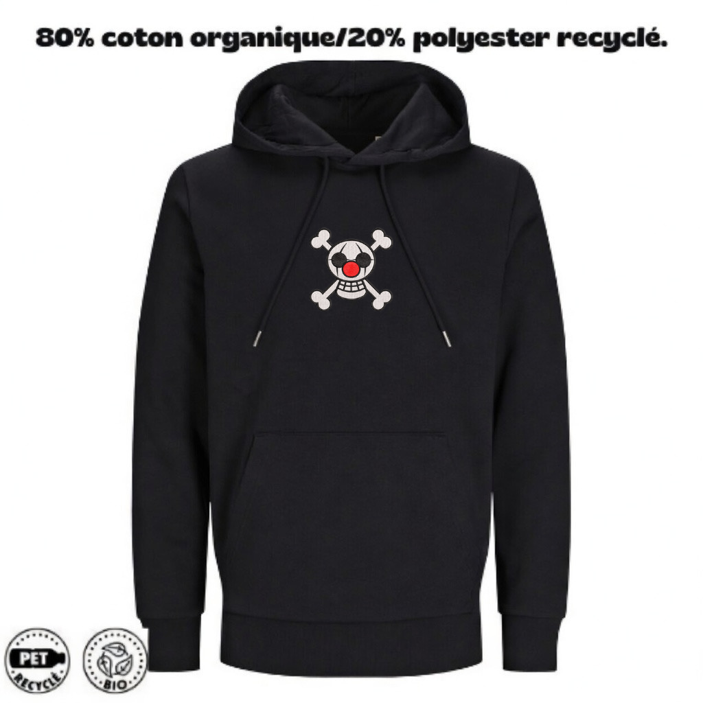 Sweat à Capuche One Piece Brodé – Buggy Jolly Roger | LOW1