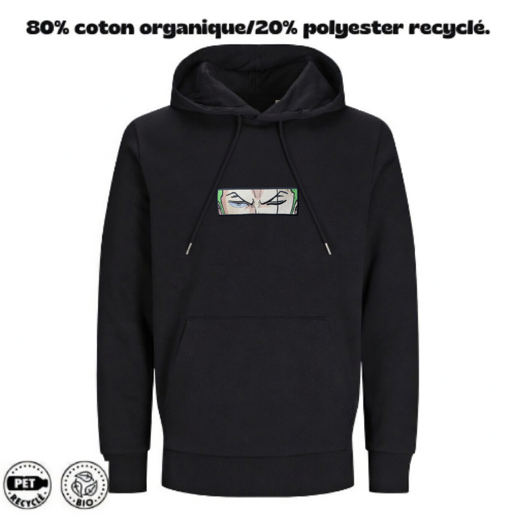 Sweat à Capuche One Piece Brodé – Roronoa Zoro Eyes | LOW1