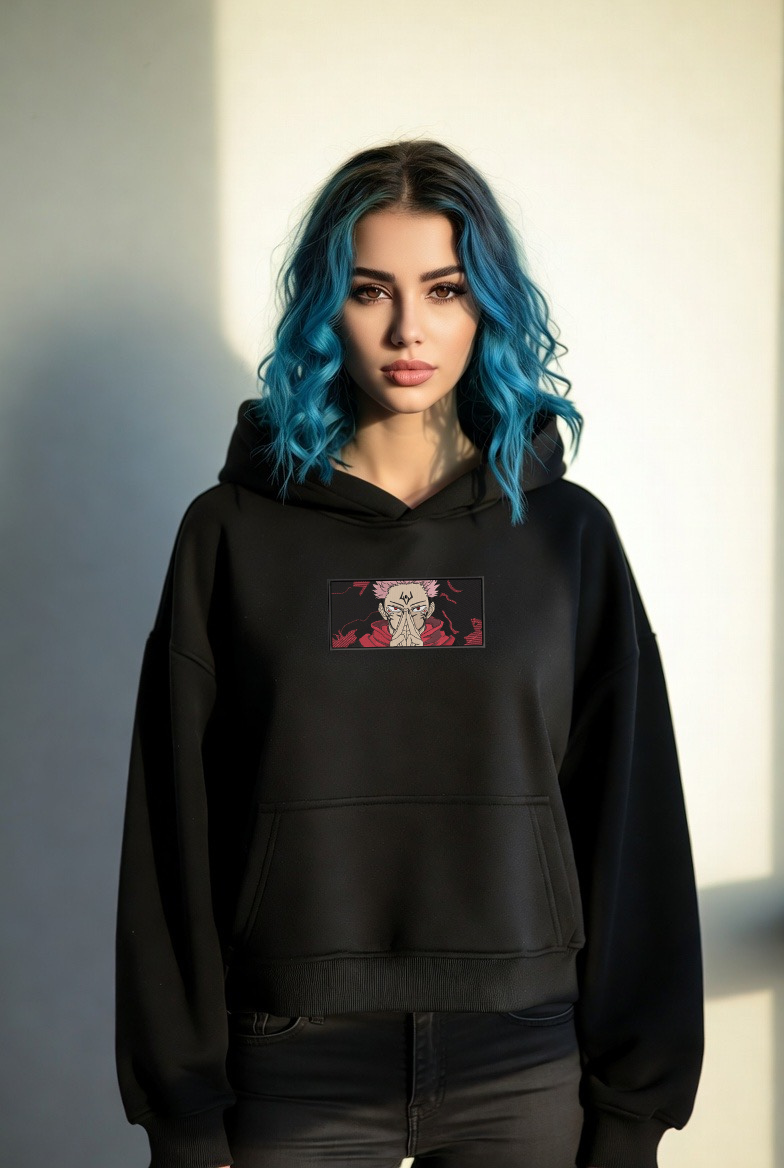 Sweat à Capuche Jujutsu Kaisen Brodé – Ryomen Sukuna V3 | LOW1