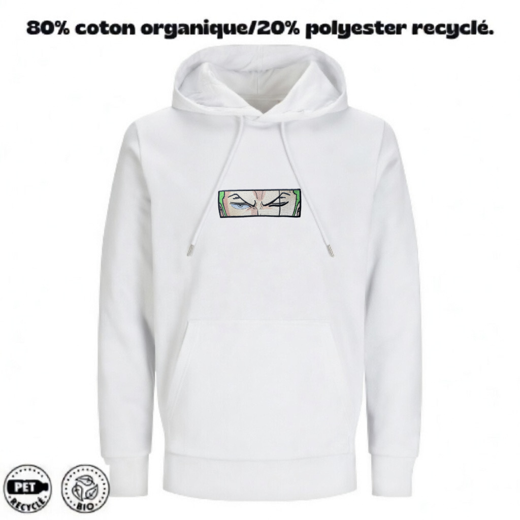 Sweat à Capuche One Piece Brodé – Roronoa Zoro Eyes | LOW1