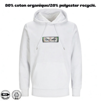 Sweat à Capuche One Piece Brodé – Roronoa Zoro Eyes | LOW1