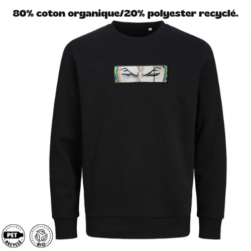 Sweat à Capuche One Piece Brodé – Roronoa Zoro Eyes | LOW1