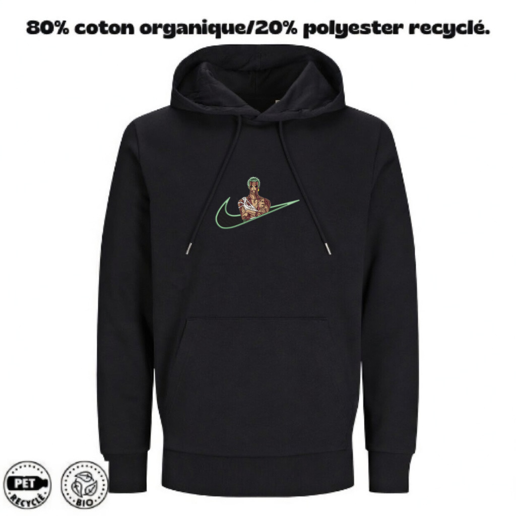 Sweat à Capuche One Piece Brodé – Roronoa Zoro V2 Custom | LOW1