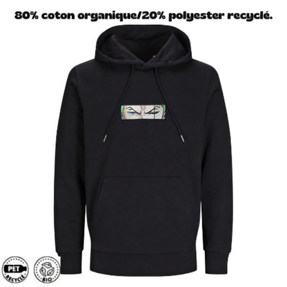 Sweat à Capuche One Piece Brodé – Roronoa Zoro Eyes | LOW1