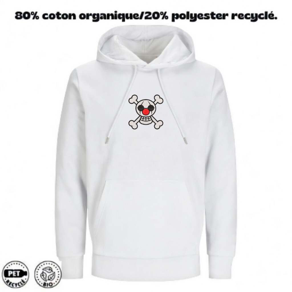 Sweat à Capuche One Piece Brodé – Buggy Jolly Roger | LOW1